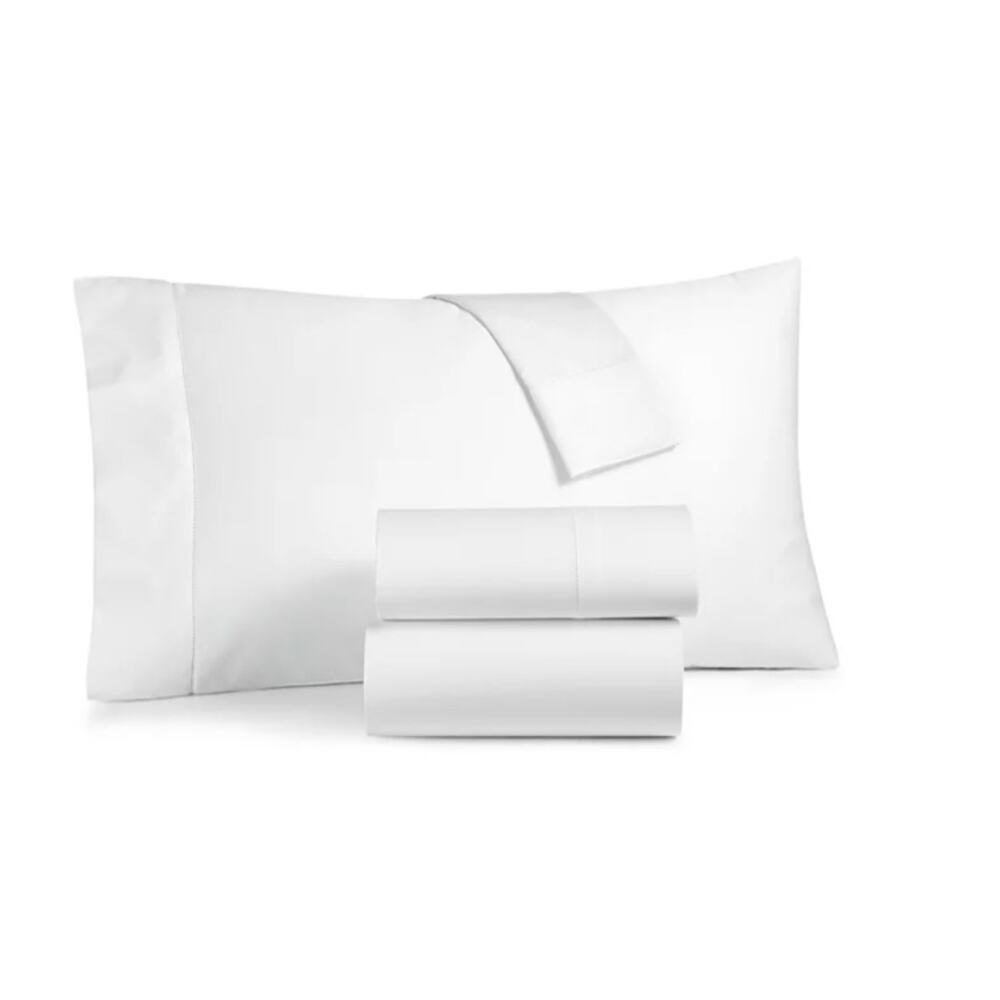 Charter Club Solid 550 Thread Count 100% Cotton 18" Fitted Sheet, Full
